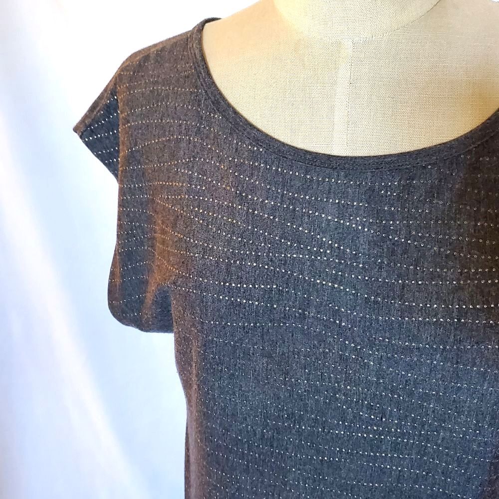 Gray w/ Gold Detail Foreign Exchange Tunic Top, Small